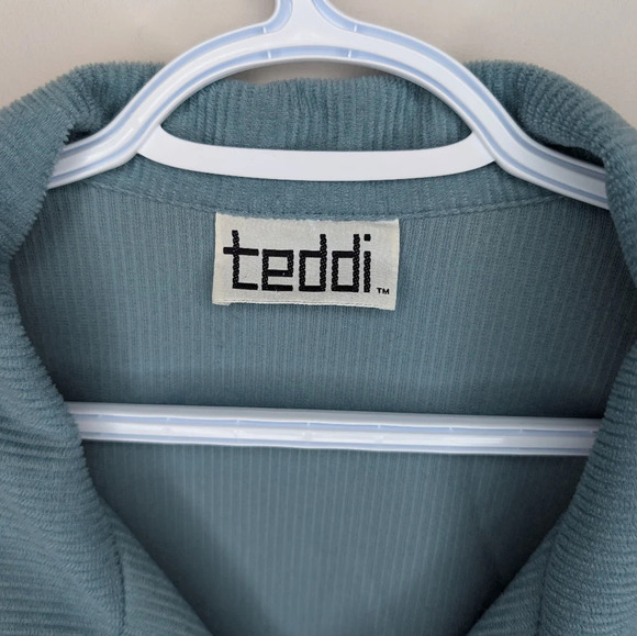 Vintage Teddi Seafoam Teal Green Collared Zip Up Golf Jacket XL Mens Unisex - Picture 3 of 9